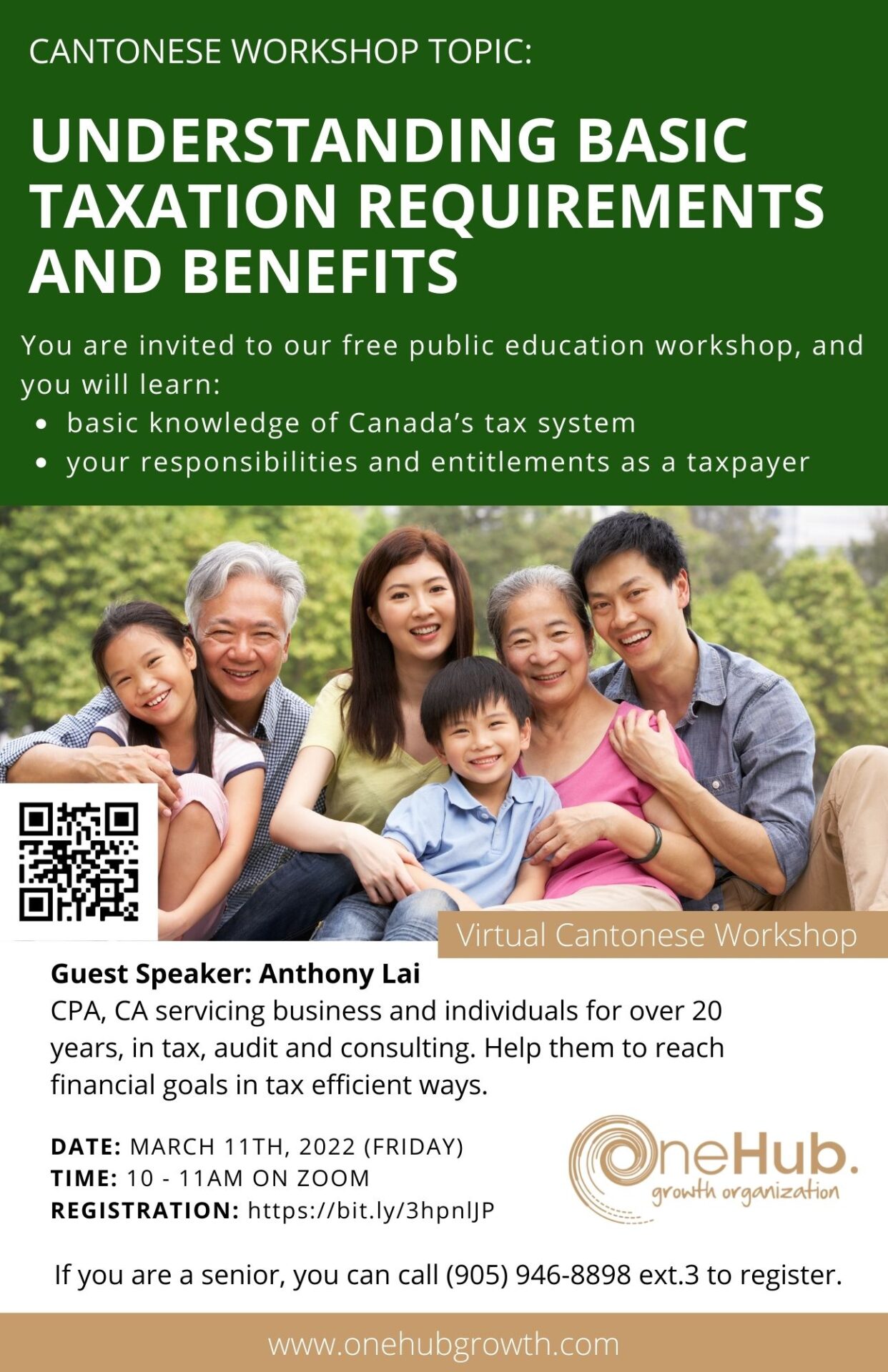 OneHub Growth Cantonese workshop: understanding basic taxation requirements and benefits.