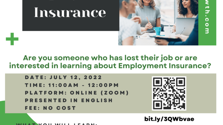 OneHub Growth's 4 steps to applying for employment insurance program. If you are someone who has lost their job or are interested in learning about EI, come to this workshop!