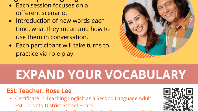 OneHub Growth everyday English for newcomers program. Come to this workshop if you are an English-speaking beginner and want to improve your English.