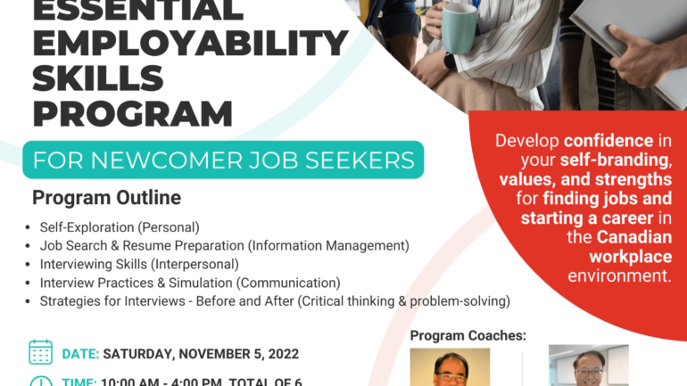 OneHub Growth's 1-Day Essential Employability Skills Program. Come to this workshop if you are a newcomer job seeker.